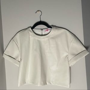 Taylor White Leather Top